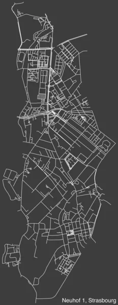 Szczegółowa Ręcznie Rysowana Nawigacyjna Mapa Ulic Miejskich Neuhof District Francuskiego — Wektor stockowy