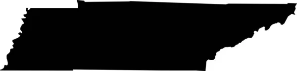 Noir Cmjn Couleur Carte Plate Détaillée État Fédéral Tennessee États — Image vectorielle