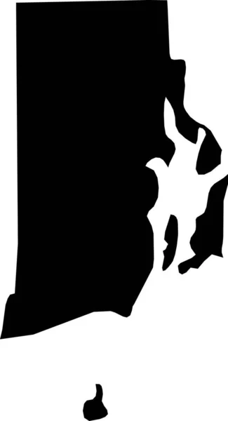 Black Cmyk Kleur Gedetailleerde Plattegrond Van Federale Staat Rhode Island — Stockvector