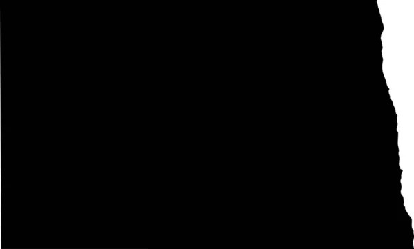 Noir Cmjn Couleur Carte Plate Détaillée État Fédéral North Dakota — Image vectorielle