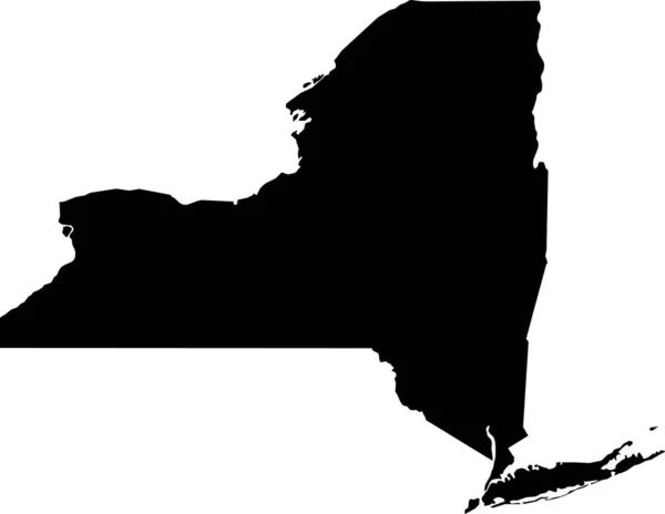 ブラックCmykカラー透明背景にアメリカのニューヨーク州の連邦州の詳細なフラットマップ — ストックベクタ