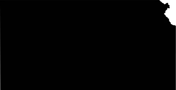 Noir Cmjn Couleur Carte Plate Détaillée État Fédéral Kansas États — Image vectorielle