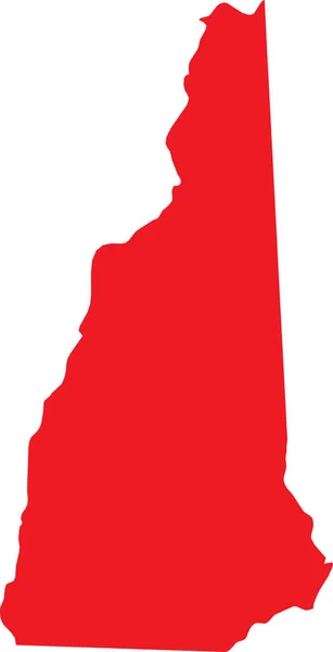 Red Cmjn Couleur Carte Plate Détaillée État Fédéral New Hampshire — Image vectorielle