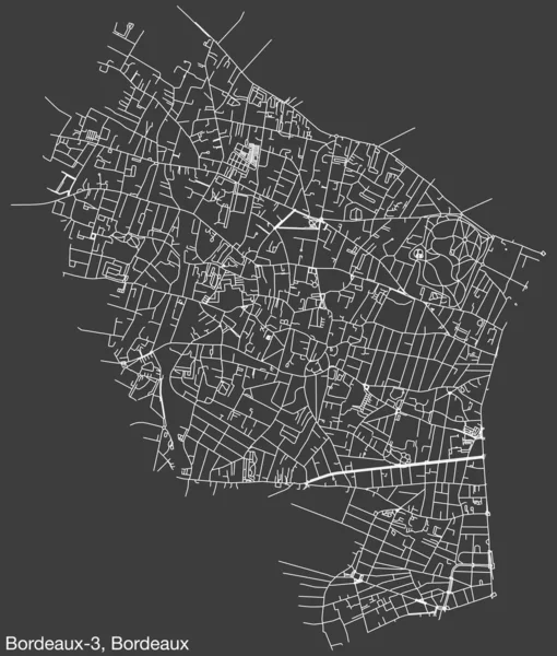 Detailní Ručně Kreslená Navigační Městská Mapa Bordeaux Canton Francouzského Města — Stockový vektor