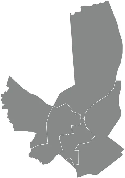Mappa Amministrativa Bordeaux Francia Con Confini Neri Dei Suoi Cantoni — Vettoriale Stock