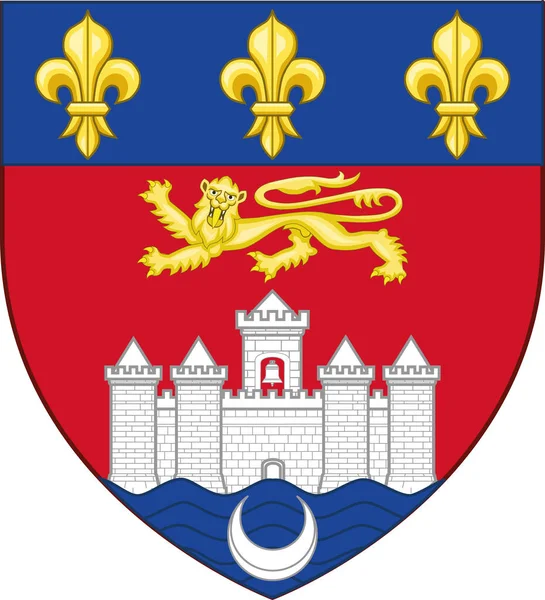 Офіційний Герб Векторна Ілюстрація Французького Міста Bordeaux France — стоковий вектор