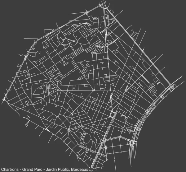 Mapa Detalhado Das Estradas Urbanas Navegação Desenhadas Mão Dos Chartrons — Vetor de Stock