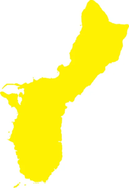 Yellow Cmyk Barva Detailní Plochá Mapa Federálního Území Guam United — Stockový vektor