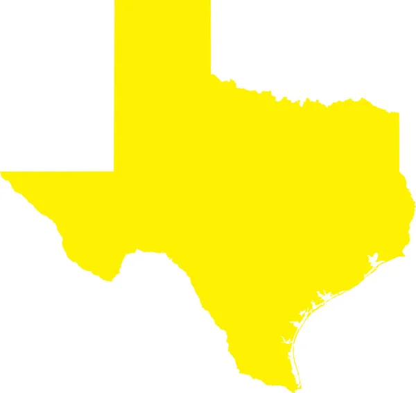 Gelb Cmyk Farbig Detaillierte Flache Karte Des Bundesstaates Texas Vereinigte — Stockvektor