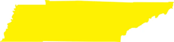 Yellow Cmykカラー透明背景にアメリカ連邦州テネシー州の詳細なフラットマップ — ストックベクタ