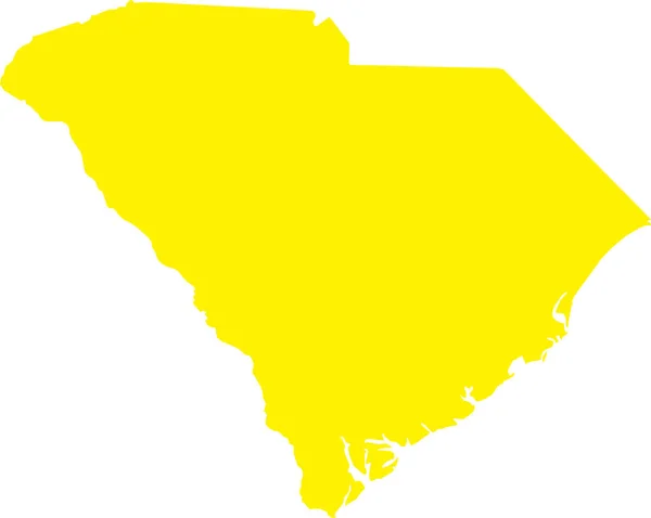 Geel Cmyk Kleur Gedetailleerde Platte Kaart Van Federale Staat Zuid — Stockvector