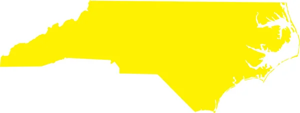 Yellow Cmyk Color Detailed Flat Map Federal State North Carolina — стоковий вектор