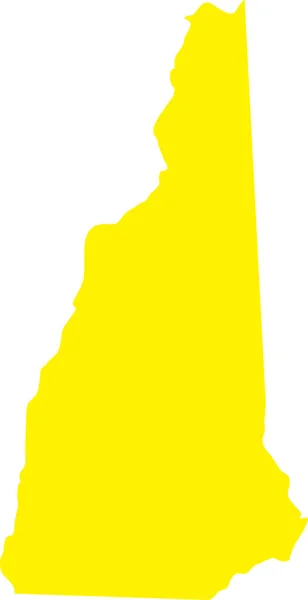 Jaune Cmjn Couleur Carte Plate Détaillée État Fédéral New Hampshire — Image vectorielle