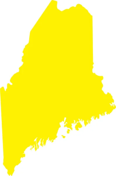 Yellow Cmyk Cor Mapa Plano Detalhado Estado Federal Maine Estados — Vetor de Stock