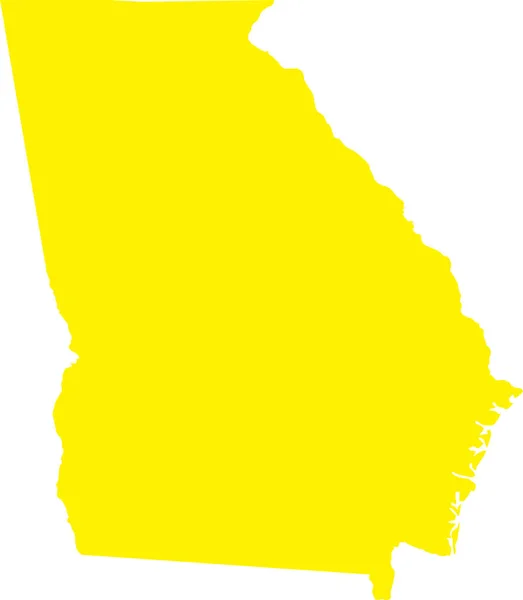 Geel Cmyk Kleur Gedetailleerde Platte Kaart Van Federale Staat Georgia — Stockvector