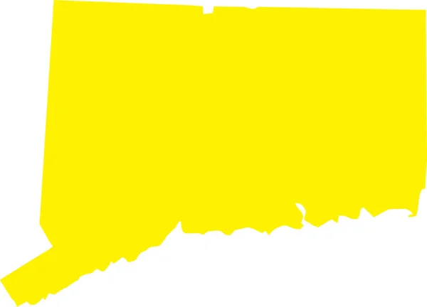Желтый Цвет Cmyk Детальная Плоская Карта Федерального Штата Коннектикут Объединенные — стоковый вектор
