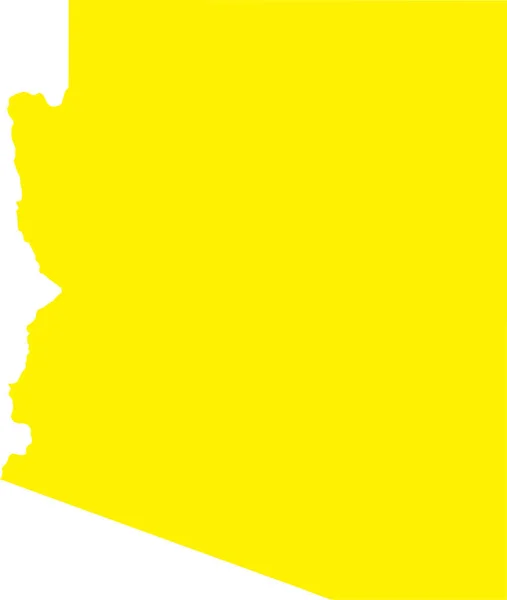 Jaune Cmjn Couleur Carte Plate Détaillée État Fédéral Arizona États — Image vectorielle