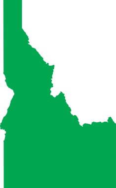 GREEN CMYK rengi Federal IDAHO eyaletinin düz haritası, Amerika Birleşik Devletleri şeffaf arkaplan üzerinde