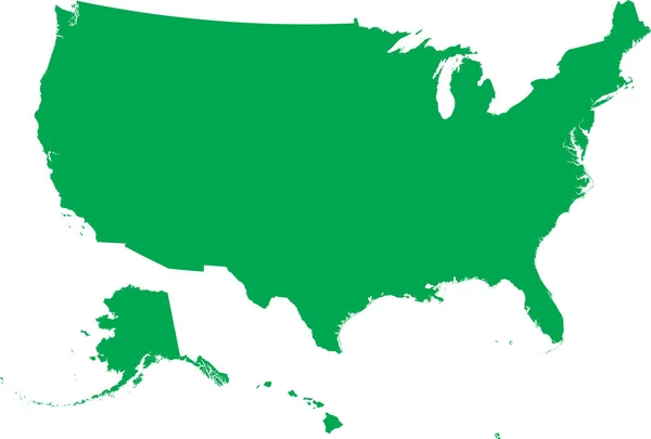Żółta Cmyk Kolor Szczegółowa Płaska Mapa Stanów Zjednoczonych Ameryki Przejrzystym — Wektor stockowy