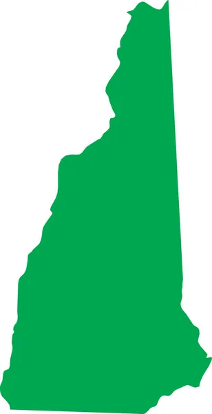 緑のCmyk色透明背景にアメリカのニューハンプシャー州の連邦状態の詳細なフラットマップ — ストックベクタ