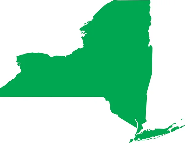 Зеленый Цвет Cmyk Детальная Плоская Карта Федерального Штата Нью Йорк — стоковый вектор