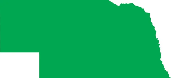 Green Cmyk Color Detailed Flat Map Federal State Nebraska United —  Vetores de Stock