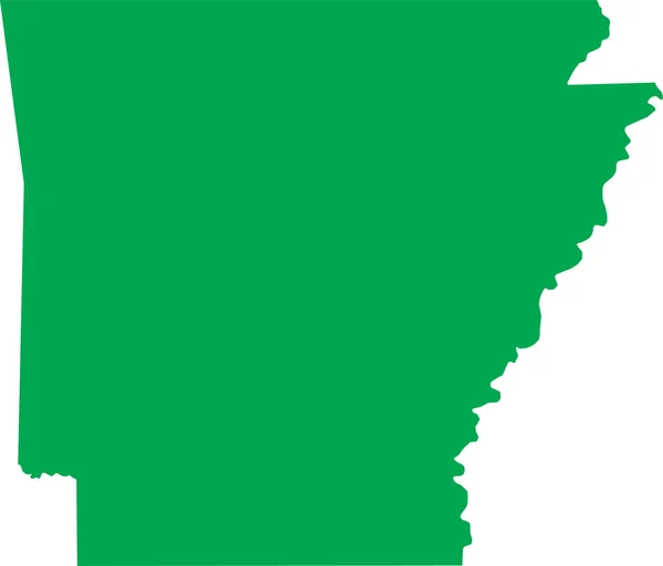 Green Cmyk Color Detailed Flat Map Federal State Arkansas United — стоковий вектор