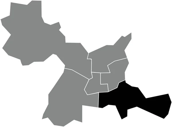 Plano Negro Blanco Destacado Mapa Ubicación Del Rennes Canton Dentro — Archivo Imágenes Vectoriales