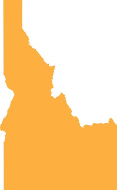 ORANGE CMYK rengi Federal IDAHO eyaletinin düz haritası, Amerika Birleşik Devletleri şeffaf arkaplan üzerinde