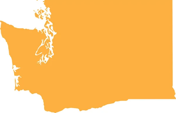 Orange Cmyk Color Detailed Flat Map Federal State Washington United — стоковий вектор