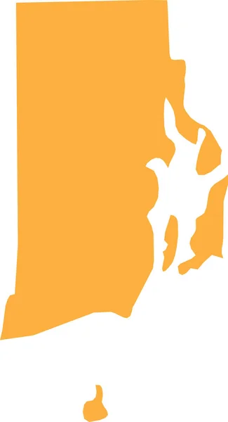 Orange Cmyk Kleur Gedetailleerde Plattegrond Van Federale Staat Rhode Island — Stockvector