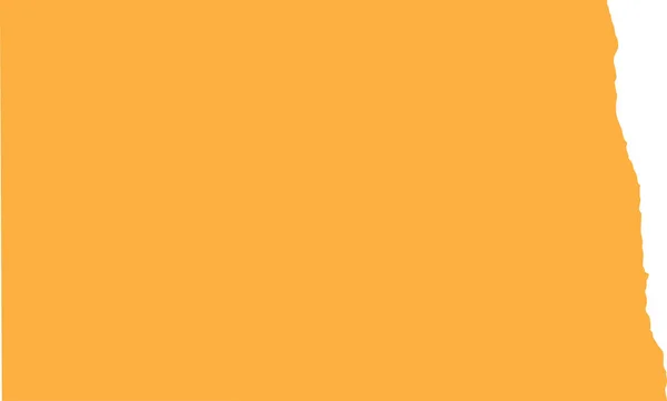 Orange Cmjn Couleur Carte Plate Détaillée État Fédéral North Dakota — Image vectorielle