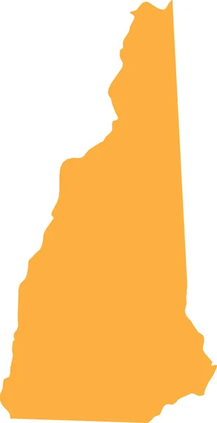 Orange Cmjn Couleur Carte Plate Détaillée État Fédéral New Hampshire — Image vectorielle