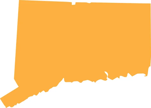Orange Cmyk Kleur Gedetailleerde Plattegrond Van Federale Staat Connecticut Verenigde — Stockvector
