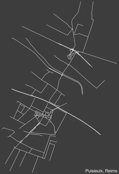 Detailed Hand Drawn Navigational Urban Street Roads Map Puisieulx Commune — Stock Vector