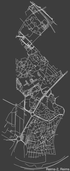 Детальная Карта Навигационных Городских Дорог Reims Canton Французского Города Reims — стоковый вектор