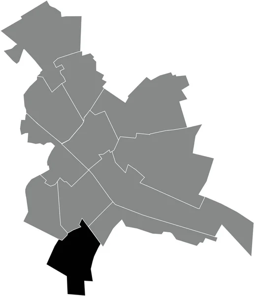 Black Flat Blank Highlighted Location Map Murigny Quarter Gray Administrative — Stock Vector
