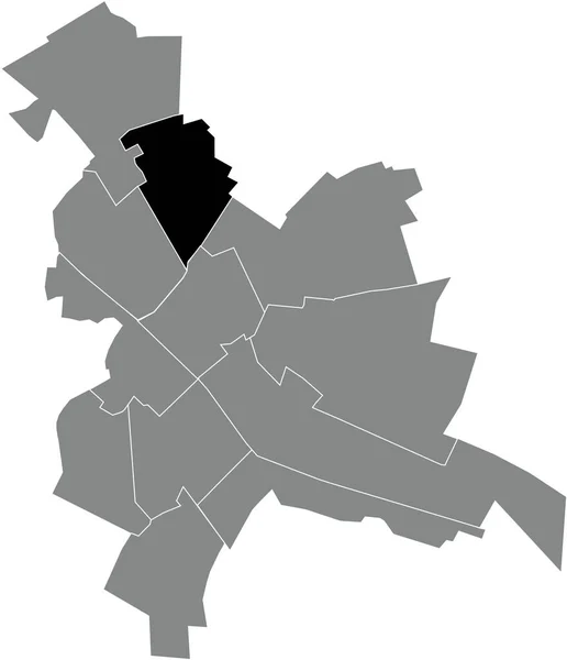 가뚜렷하게 표시되어 Laon Zola Neufchtel Orgeval Quarter Gray Administrative Map — 스톡 벡터