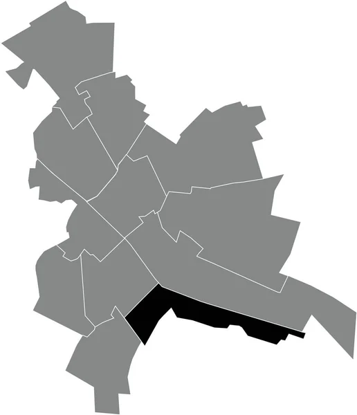 法国Reims灰色行政地图内的Chtillons Quarter黑色平面突出显示空白位置图 — 图库矢量图片