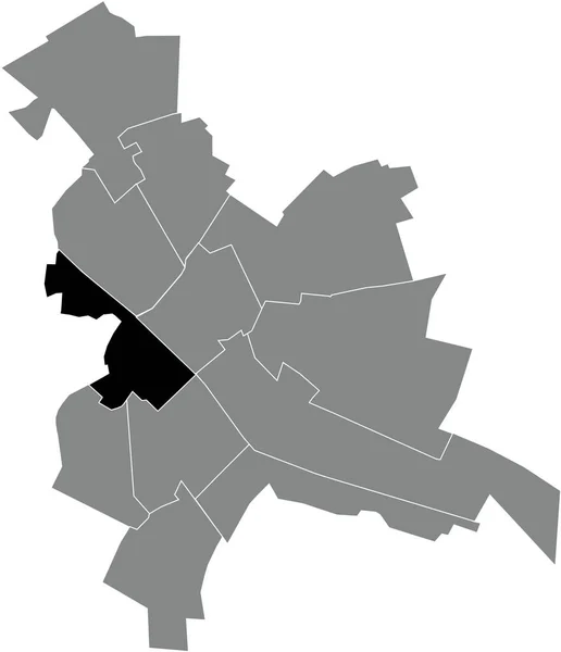 Plano Negro Blanco Destacado Mapa Ubicación Del Bois Amour Porte — Vector de stock