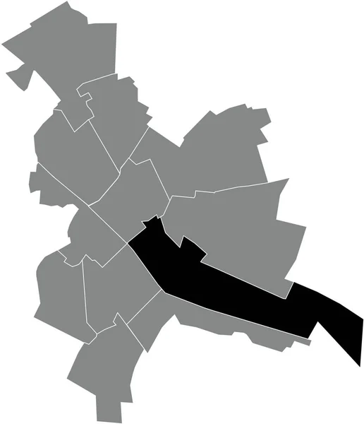 Czarny Płaski Blank Zaznaczona Mapa Lokalizacji Barbtre Saint Remi Verrerie — Wektor stockowy
