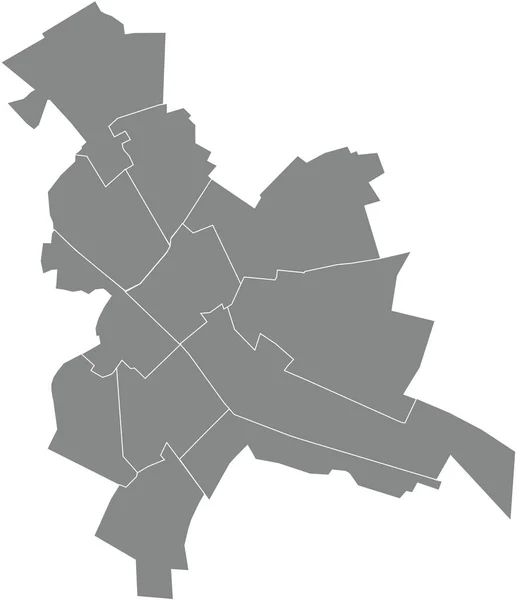 Reimsの灰色のフラットベクトル管理マップ その四半期の黒い境界線を持つフランス — ストックベクタ