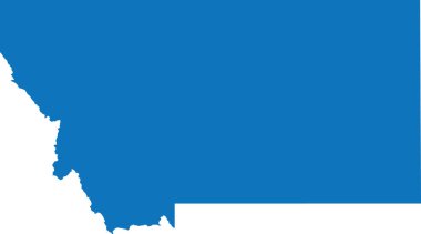 Mavili CMYK rengi, saydam arkaplan üzerinde birleşik Amerika devletleri, MontANA federal eyaletinin ayrıntılı düz haritası