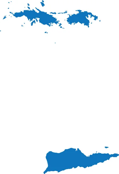 Цвет Синего Cmyk Подробная Плоская Карта Федеральной Территории Сша Виргинские — стоковый вектор