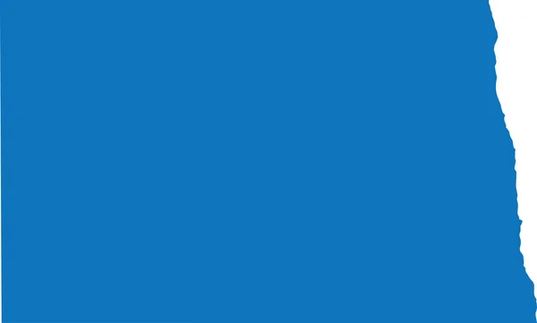 Carte Plate Détaillée Couleur Bleue Cmjn État Fédéral North Dakota — Image vectorielle