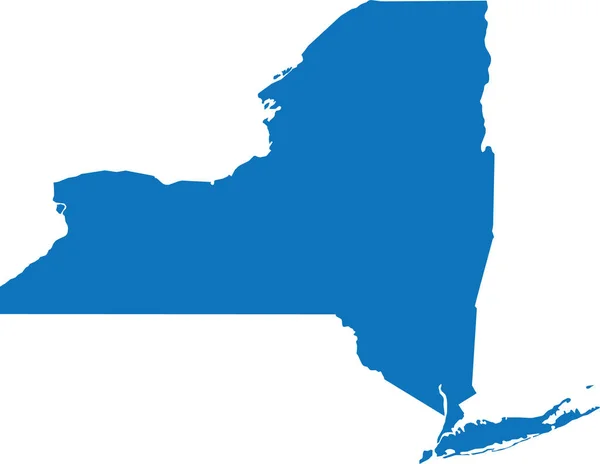 Blue Cmyk Cor Mapa Plano Detalhado Estado Federal Nova Iorque —  Vetores de Stock