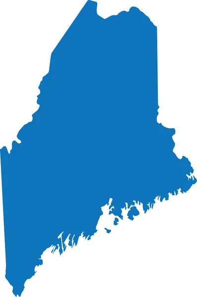 Blue Cmyk Barva Detailní Plochá Mapa Federálního Státu Maine United — Stockový vektor