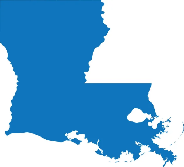 Blu Cmyk Colore Dettagliata Mappa Piana Dello Stato Federale Louisiana — Vettoriale Stock