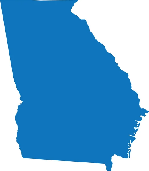Цвет Синего Cmyk Подробная Плоская Карта Федерального Штата Грузия Объединенных — стоковый вектор