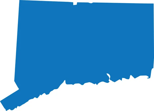 Blue Cmyk 배경에 연방의 Connecticut United States 지도를 상세하게 표시한다 — 스톡 벡터